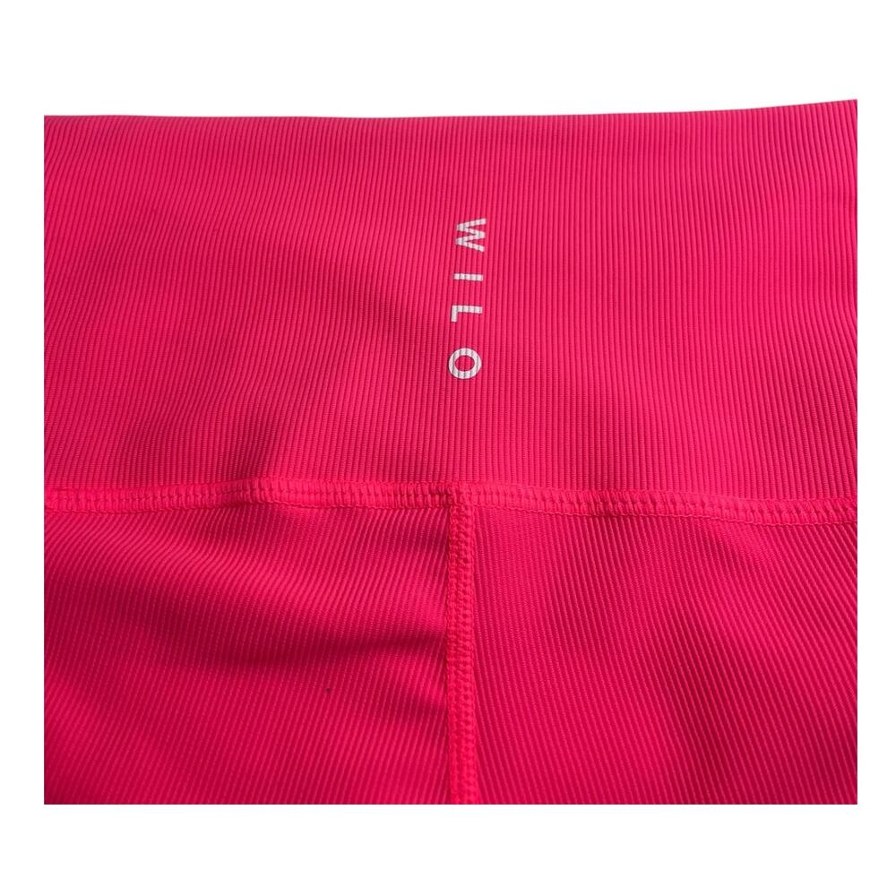 Wilo The Label | Crossover Ribbed Shorts - Size XS, Coral Pink - Picture 9 of 10